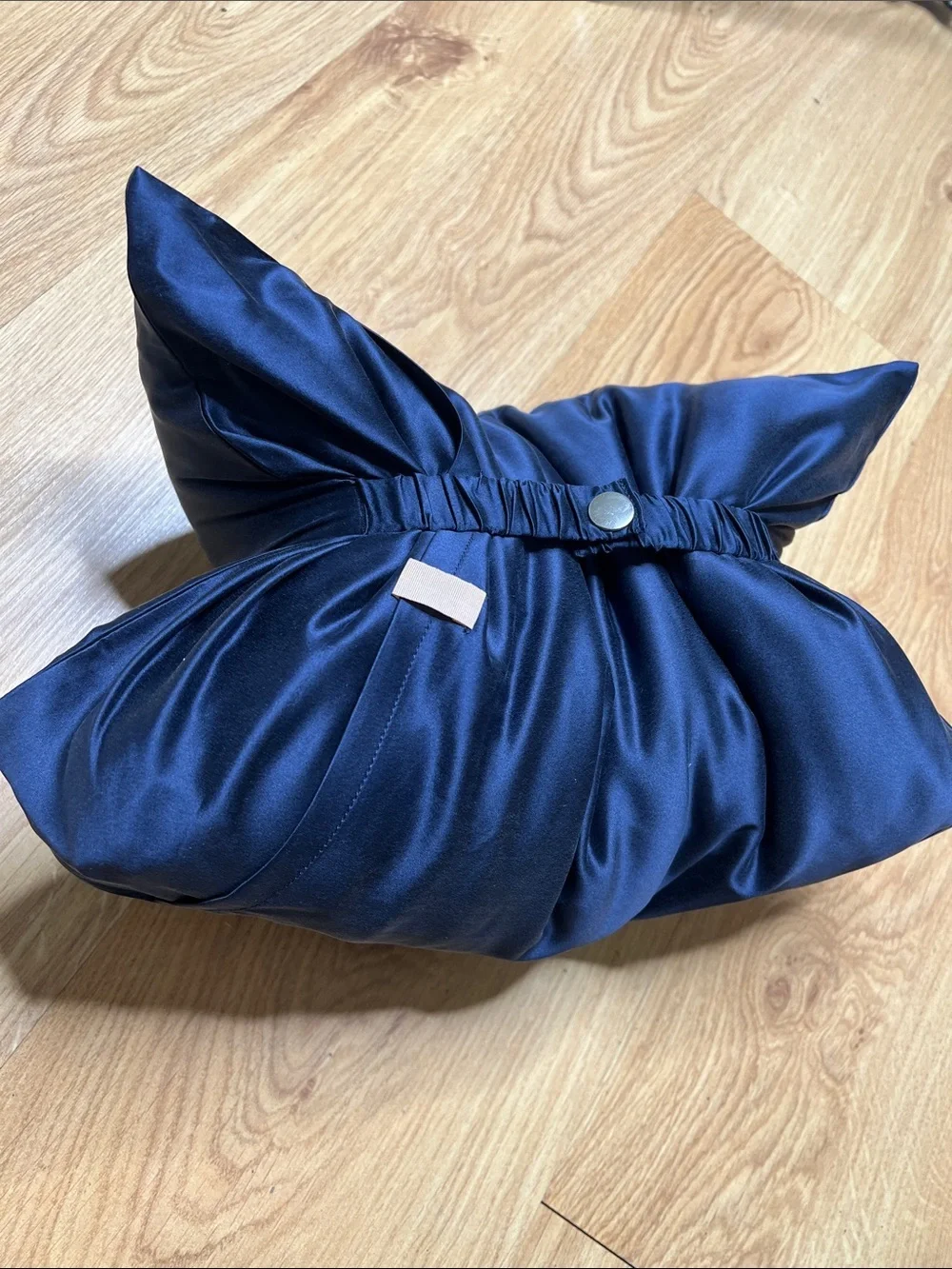 Lunya Navy Blue Mulberry Silk Travel Pillow